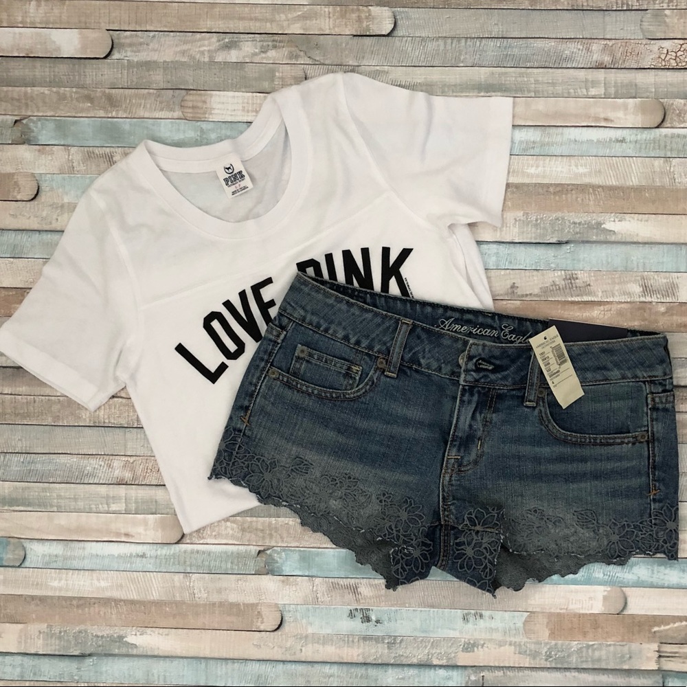 AE Embroidered Trim “Shortie” Shorts